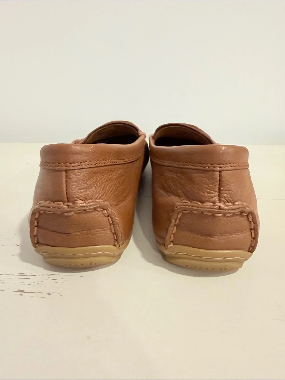 Coach Mary Lock Up Tan Leather Driving Loafers Moccasins Size 9B